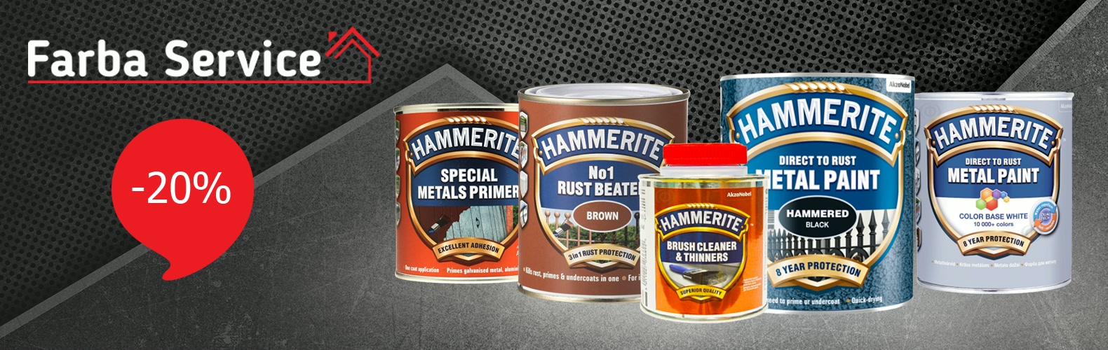 Знижка 20% на всі товари Hammerite!