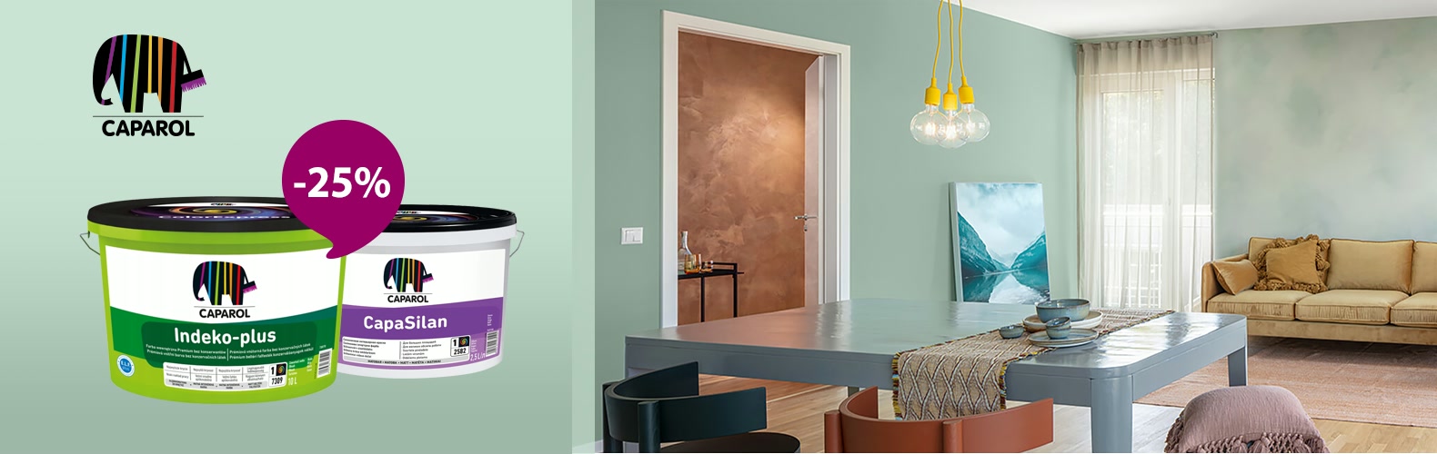 Знижка 25% на фарби Caparol Indeko-Plus B1 та CapaSilan!